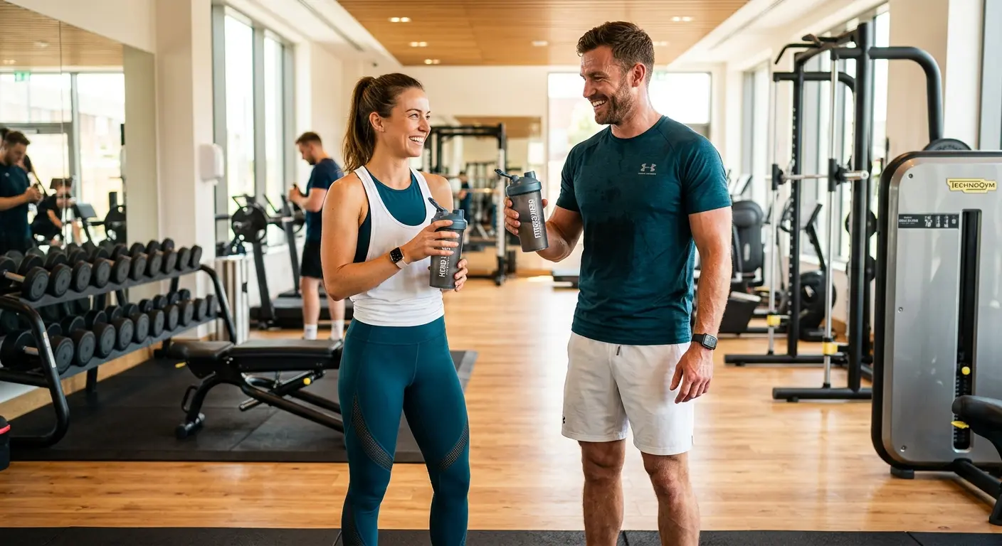 Athletes training in gym
